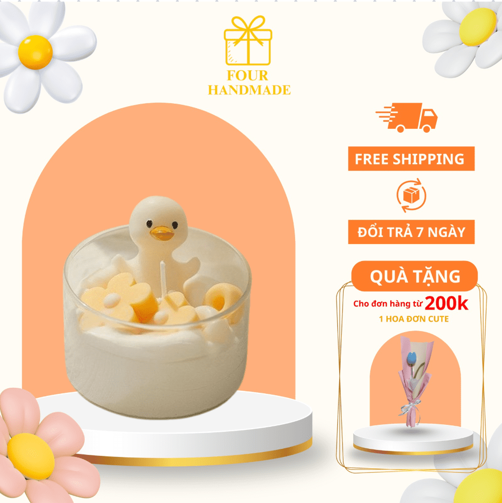 nến thơm decor hình vịt dễ thương