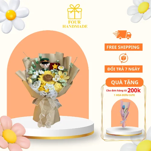 Bó Hoa Len Tặng CHú Bộ Đội