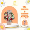 Hoa lụa hoa giả treo tường decor vòng hoa trang trí